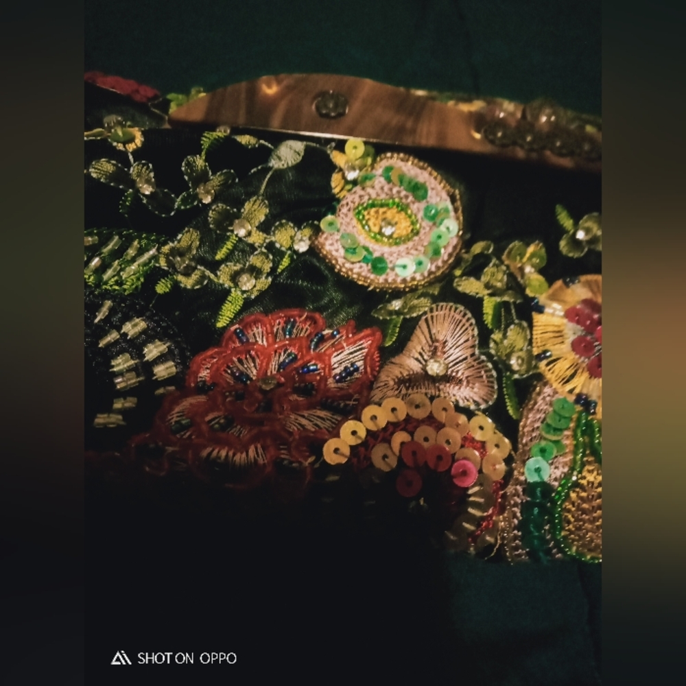 LULLU LALLA multicolor sequin/ bead/ diamante kisslock evening π - Picture 6 of 16
